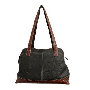 Brighton vintage leather shoulder purse pebble and croc EUC